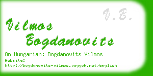 vilmos bogdanovits business card